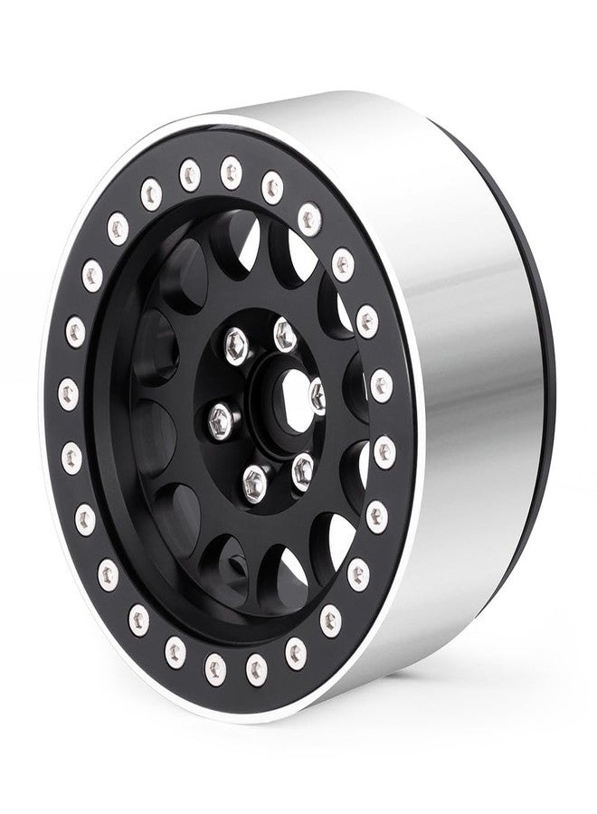 MORLORDY 4Pcs 2.2" RC Wheels 45mm Beadlock Wheels Rims for Axial Wraith RR10 SCX10 Capra 90046 90048 D90 CC01 TRX4 TRX6 Redcat Gen8 1/10 RC Crawlers(Black) - Image 2